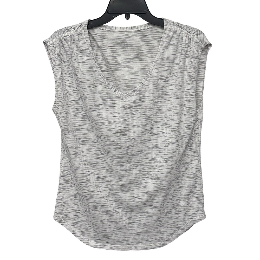 Lululemon Sweat Times Short Sleeve Luon Tiger Space Dye Hail White Womens 10